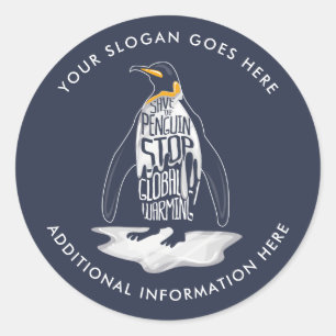 Stop Global Warming Save the Sea Animals Earth Day Classic Round Sticker