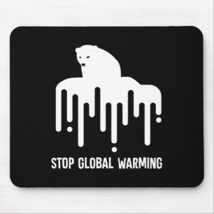 Stop Glol Warming Climate Change Polar Bear Enviro Mouse Pad