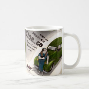 Stop, Go, but don’t hit the fat lady or her dog Coffee Mug
