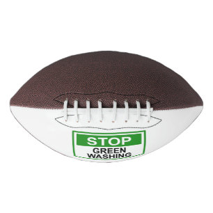 Stop Greenwashing Sign Button Football