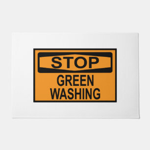 Stop Greenwashing Sign Doormat