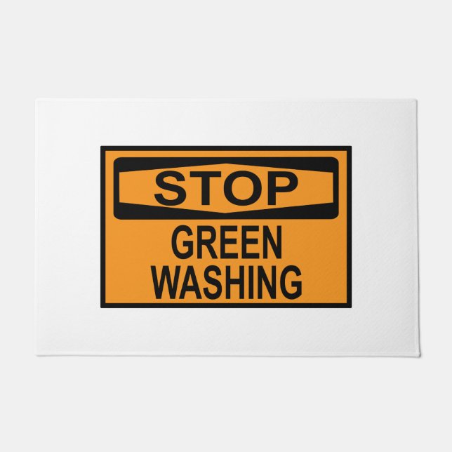 Stop Greenwashing Sign Doormat (Front)