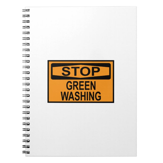 Stop Greenwashing Sign Notebook (Front)