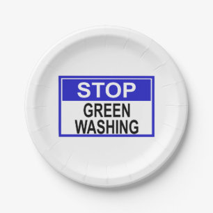 Stop Greenwashing Sign Paper Plate