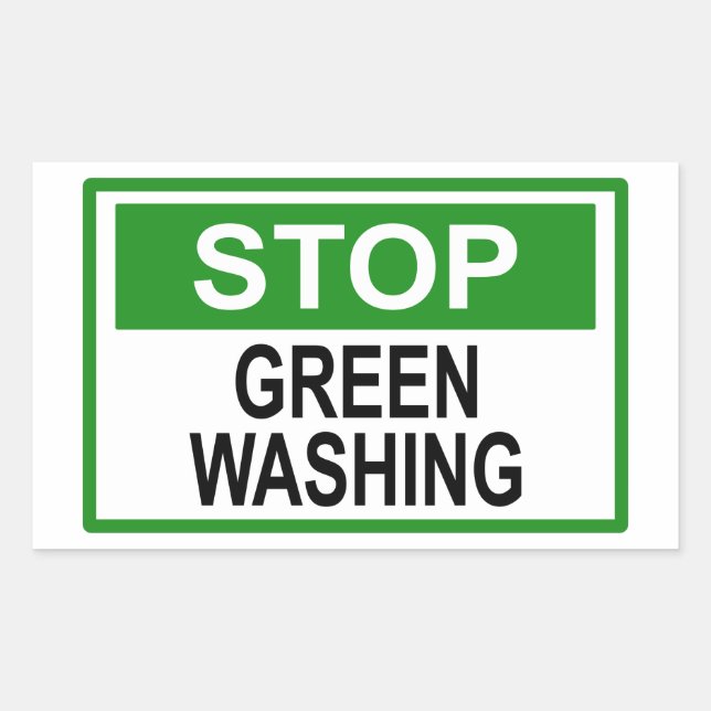 Stop Greenwashing Sign T-Shirt Sticker (Front)