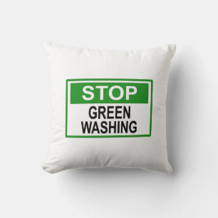 Stop Greenwashing Sign Throw Pillow