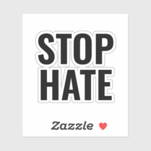 Stop Hate white black minimalist typography modern