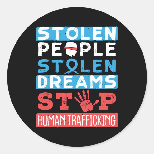 Stop Hu Trafficking Awareness Anti-Hu Trafficking Classic Round Sticker (Front)