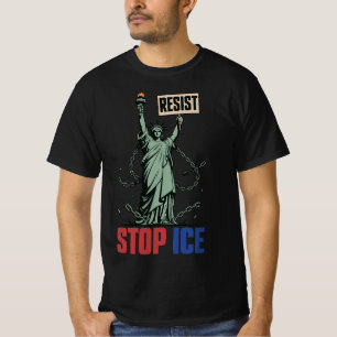 Stop ICE Funny Statue of Liberty Resist T-Shirt
