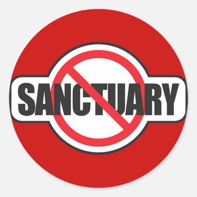 Stop Illegal Immigration - No Sanctuary Classic Round Sticker (Front)