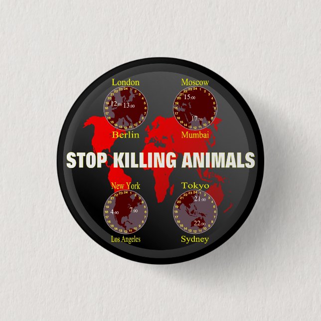 Stop killing Animals 1 Inch Round Button (Front)