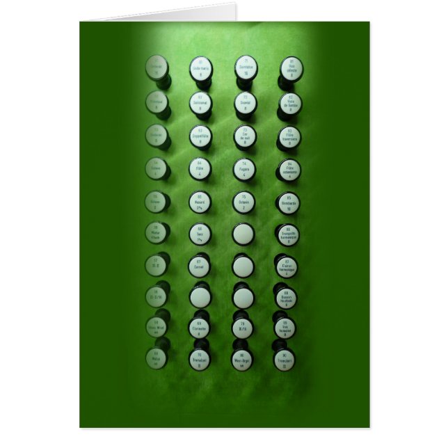 Stop knobs green console (Front)