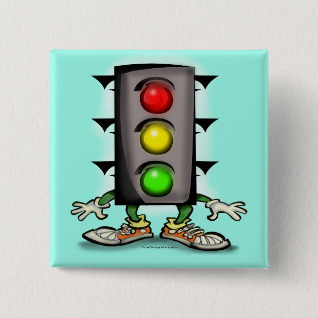 Stop Light Magnet 2 Inch Square Button (Front)