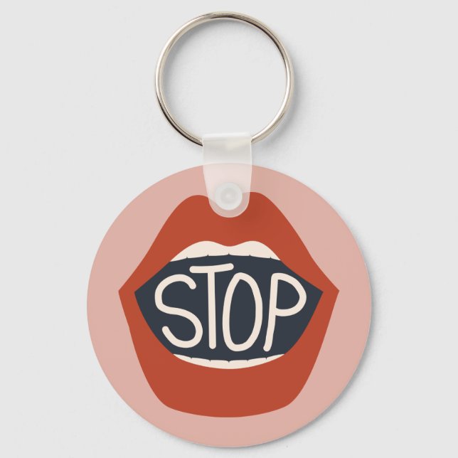 Stop Lips Keychain (Front)