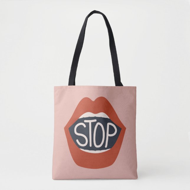 Stop Lips Tote Bag (Front)