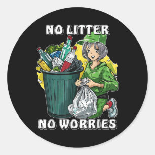 Stop Littering Nature Protection Environmental Pro Classic Round Sticker