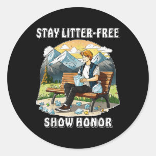 Stop Littering Nature Protection Environmental Pro Classic Round Sticker