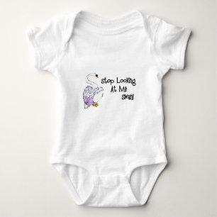 Stop Looking At Me Swan Baby Bodysuit