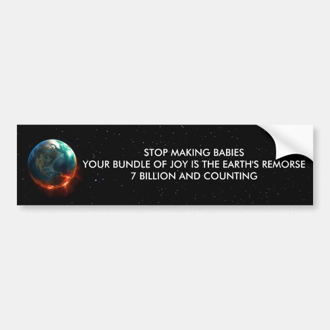 STOP MAKING BABIES BUMPER STICKER (Front)