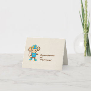 Stop Monkeying Around Groomsman Proposal Note Card