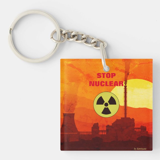 Stop Nuclear Keychain (Front)