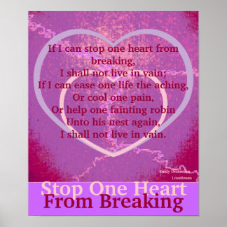 Stop One Heart From Breaking Poster-Customize Poster