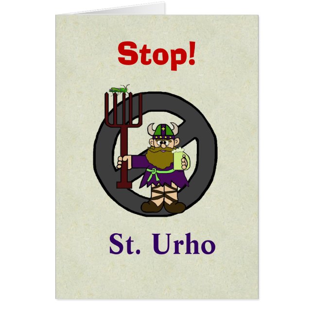 Stop or Anti St. Urho's Day Card   Customize It! (Front)