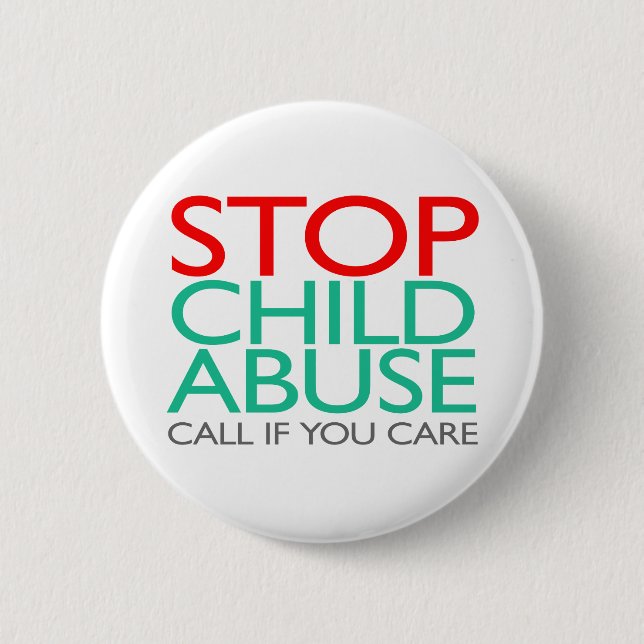 Stop or Prevent Child Abuse 2 Inch Round Button (Front)