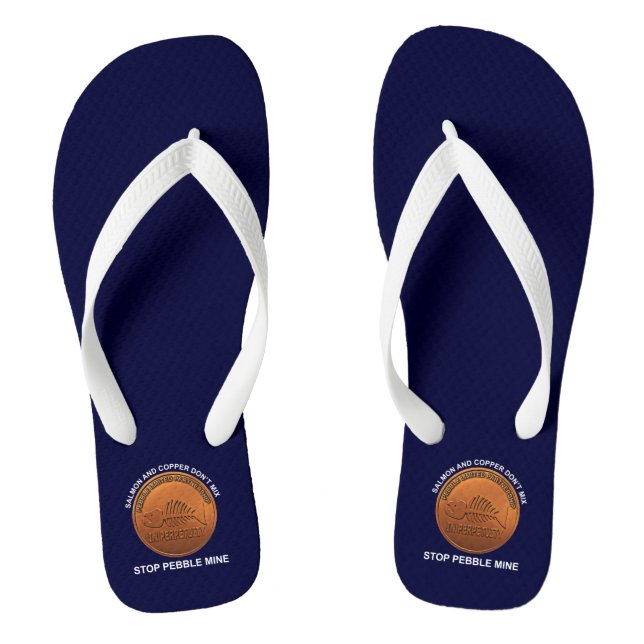 Stop Pebble Mine - Pebble Mine Penny Flip Flops (Footbed)