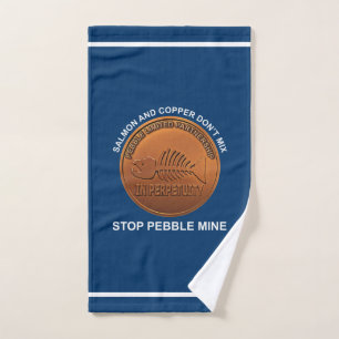 Stop Pebble Mine - Pebble Mine Penny Hand Towel