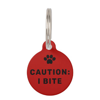 Stop Petting Me Dog ID Tag in Red