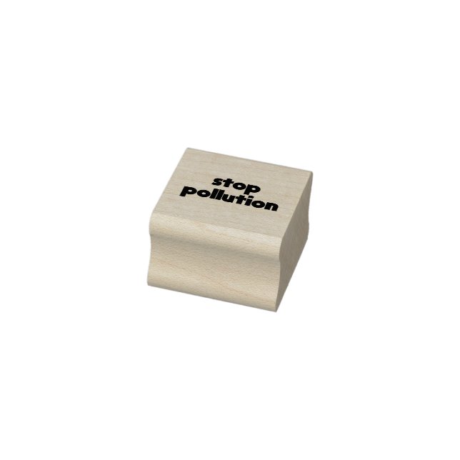 Stop Pollution: Sustainable Living, Zero Waste Rubber Stamp (Stamp)