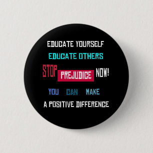 Stop Prejudice Button (black)
