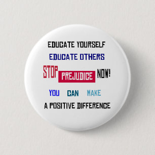 Stop Prejudice Button (white)