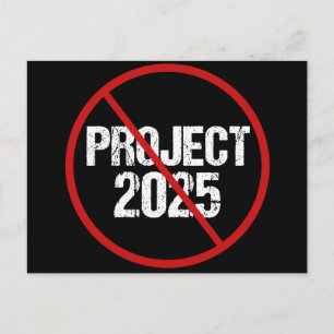 Stop Project 2025 Anti Trump Political Postcard