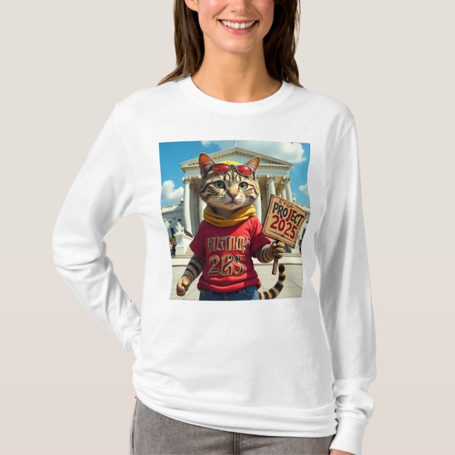 Stop Project 2025 Cats  T-Shirt (Front)