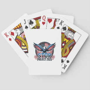 Stop Project 2025 - Defend Democracy - Vote Blue Playing Cards