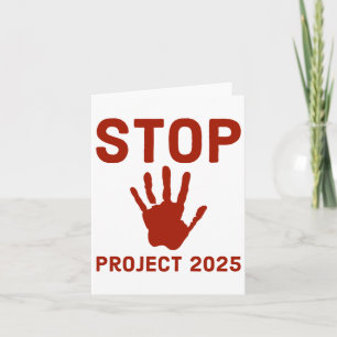 Stop Project 2025 Horror Design With Handprint Act Card