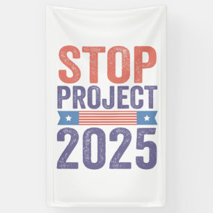 Stop Project 2025 Trump American Patroitic Banner
