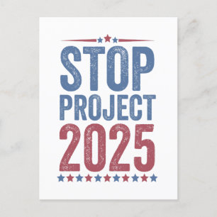 Stop Project 2025 Trump Harris American Patroitic Holiday Postcard