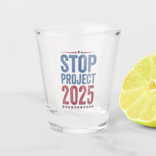 Stop Project 2025 Trump Harris American Patroitic Shot Glass