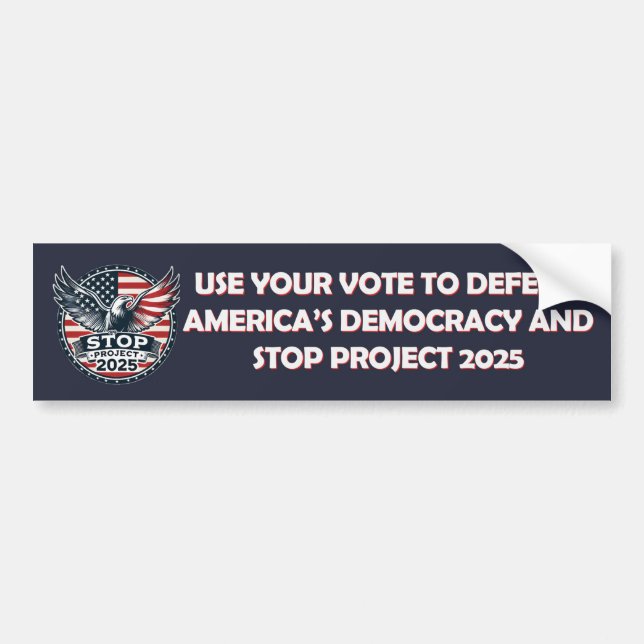 Stop Project 2025 Vote Blue Bumper Sticker (Front)