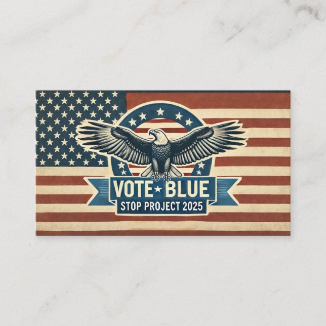 Stop Project 2025 - Vote Blue Business Card (Front)