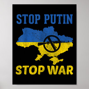 Stop Putin Stop War Stand With Ukraine Free Ukrain Poster