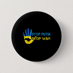 Stop Putin Stop War Support Ukraine I Stand With U 2 Inch Round Button