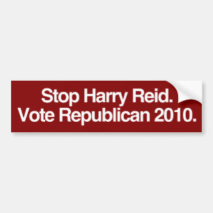 Stop Reid. Vote Republican. Bumper Sticker