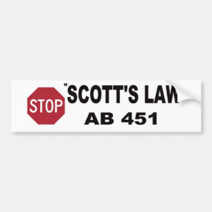 STOP SCOTT'S LAW BUMPER STICKER