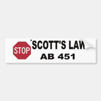 STOP SCOTT'S LAW BUMPER STICKER