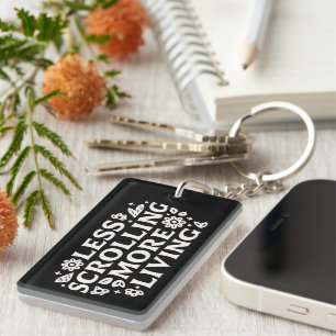 Stop scrolling doomscrolling quotes aesthetic keychain