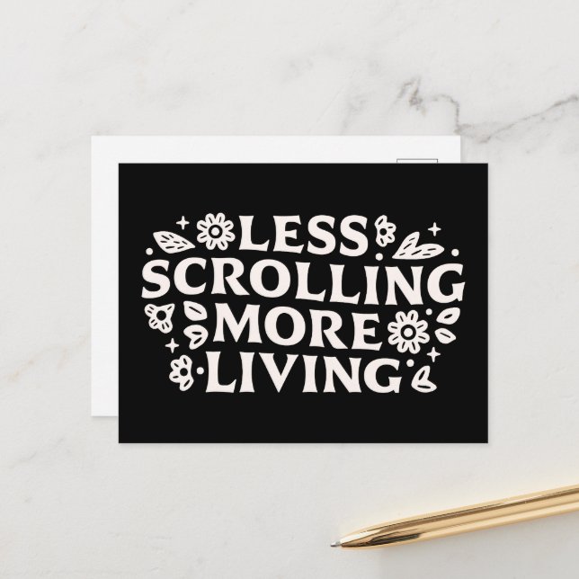 Stop scrolling doomscrolling quotes aesthetic postcard (Front/Back In Situ)